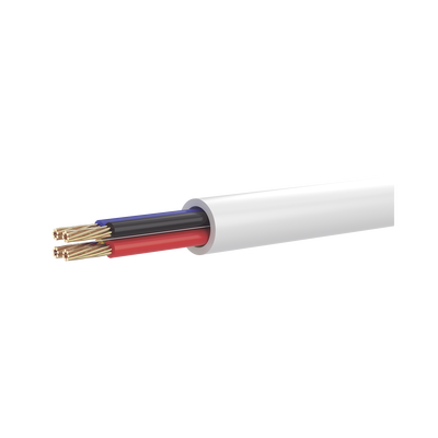 Bobina de 100 Metros (328.08 Pies) de Cable Multifilar / CCA / 4 x 22 AWG / Color Blanco / PVC / CCAM / Uso en Interior / Aplicaciones en Alarmas - Automatización — HIKVISION · SKU DS-1AC4AUC0M