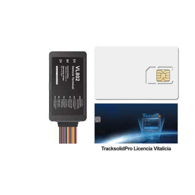 Kit localizador vehicular / 4G LTE / BLE / RS485 / Audio dos vias (requiere accesorios) / incluye SIM500MB2Y y Plataforma TrackSolidPro / Compatble con UL212 Sensor ultrasonico — JIMIIOT · SKU VL802KIT