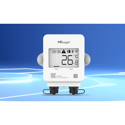 DISPLAY LORAWAN PARA SENSOR DE TEMPERATURA Y SENSOR MAGNETICO PARA USO EN CUARTOS FRIOS — MILESIGHT · SKU TS302915M