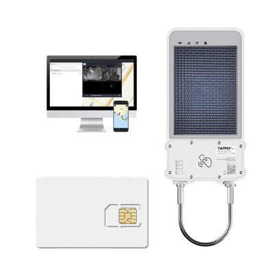 kIT Cerradura Inteligente GPS con Energía Solar / SolarGuardX 100 / Seguimiento de Activos LTE Cat-M1 / Desbloqueo por RFID BLE OTA / Impermeable IP67 / Detección de Movimiento / Batería 14400mAh / + EPCOMGPSCODE + SIM500MB2Y  — TopFlyTech · SKU SOLARGUARDX100KITCODE