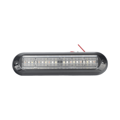 Luz Auxiliar Ultra Brillante  IP67 de 18 LEDs, Color Rojo/Azul/Ambar, con mica transparente y bisel negro — EPCOM INDUSTRIAL SIGNALING · SKU XLT1835RBA