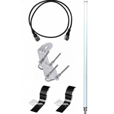 Antena LoRa Exterior Omnidireccional / 5dBi / Frecuencia 860-930 MHz / IP67 / Resistencia al Viento 200 km/h / Kit de Montaje en Poste / Cable Coaxial 1 metro — KERLINK · SKU ACC-IOT-KAN09-01