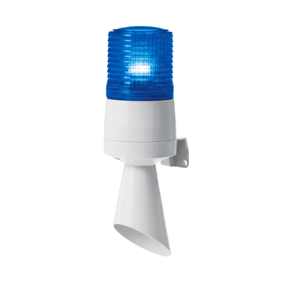Luz LED con patrones de destello fijo y destellante con buzzer incorporado de alto volumen Máx. 95 dB color Azul 110 VCA — QLIGHT · SKU S60ADL-110-B