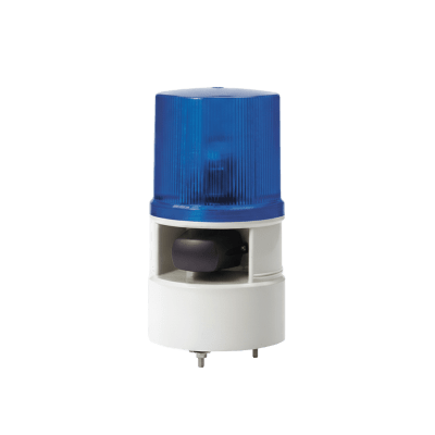  Luces de advertencia color Azul con sirena incorporada con 5 tonos máx. 105 dB en 110 VCA — QLIGHT · SKU S125DML-WS-110220-B