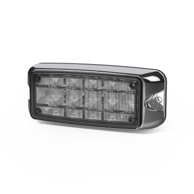 Luz de Advertencia de 5X2" 10 LED, Rojo/Azul, Bisel Cromado, Lente Transparente — ECCO · SKU CD4080RB 
