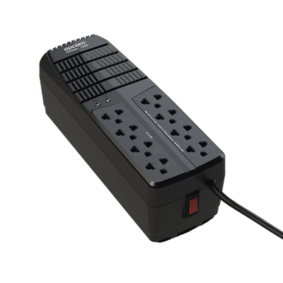 Regulador de Voltaje 1000 VA-500 W /  4 Contactos con AVR / 4 Contactos con Supresor de Picos / Protección RJ11 — EPCOM POWERLINE · SKU EPL1000AVR