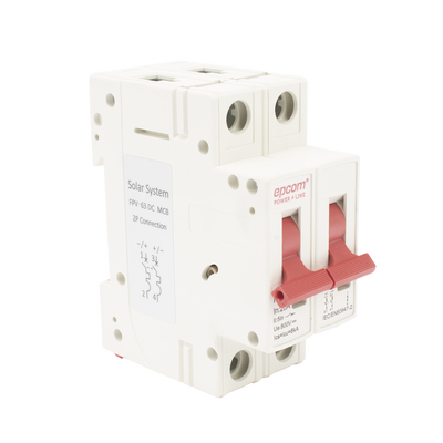 Protección Térmica/ Interruptor 2P, 20 A,  Corriente Directa  800 Vcc para Aplicación Fotovoltaica Montaje Riel DIN — EPCOM POWERLINE · SKU FPV632PC20