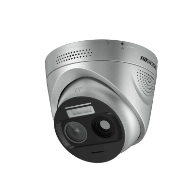 (HikFire) Cámara IP Turret de Detección Térmica de Incendios / Detección de Llamas y Temperaturas Anormales / 4 Megapíxel (Lente Óptico) + 1 Megapíxel (Lente Térmico) / Compatible con Hik-Connect — HIKVISION · SKU HF-VT343