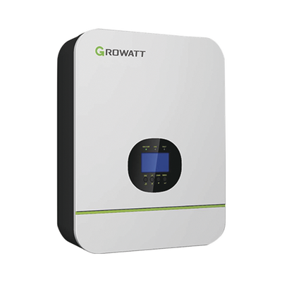 Inversor Cargador 3kW Compatible con Baterías de Litio, Monitoreo Remoto y Sincronización para Mayor Potencia, Operación 48Vcc — GROWATT · SKU SPF3000TLLVM48P