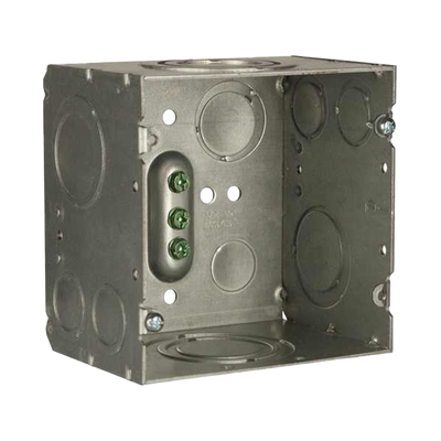 Caja Cuadrada 4- 11/16" x 4 11/16"/ Profundidad de 3-1/4"/ 2 Entradas  1", 1 1/4", 1 1/2", 2", 2 Entradas 1"-1 1/4", 2 Entradas 3/4 "- 1", 4 Entradas 1/2" - 3/4", 2 Entradas 1/2". — RACO · SKU HUB260