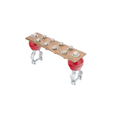 Barra Unión Torre 1000A / Cobre 100% / Compatible STZ30-45 / Aisladores Rojos / EIA-TIA-BICSI / TMGB-TGB — LINKEDPRO BY EPCOM · SKU LP-BU-TZ