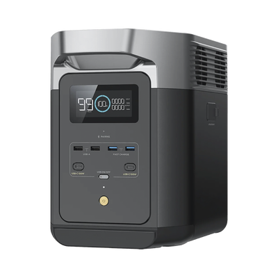 EcoFlow DELTA 2 MAX | Estación de Energía Portátil 2048Wh Litio LFP / 6 AC 2400 W (Max. 3400W) / 2 USB-C 100W / Capacidad para Aumentar Respaldo / Soporta Cargador de Coche 10A a 12.6V / Conectividad WiFi y Bluetooth (App) / Carga Sol — ECOFLOW · SKU EFD-350