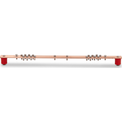 Barra Distribución Tierra Rack 19 in / Cobre 100% / 550A / Aisladores Rojos / 0.64 cm (0.25 in) / J-STD-607-A — LINKEDPRO BY EPCOM · SKU LP-BUS-RACK