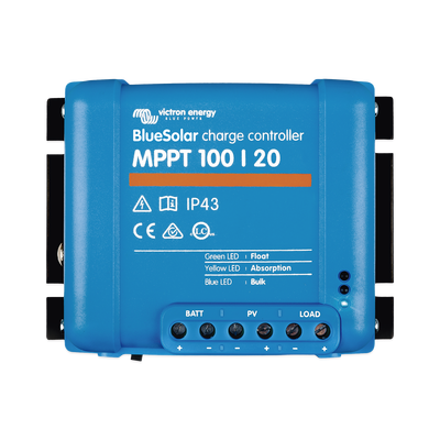 BlueSolar MPPT 100/20. Controlador Solar MPPT 20A, Voltaje Selección Automática: 12/24/48 Vcc. — VICTRON ENERGY · SKU BSMPPT100/20