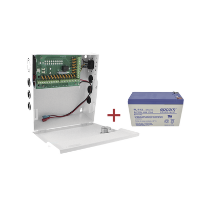 Kit / Fuente con 18 salidas / 20 Amperes totales / Ajuste de voltaje de 11-15 V / 20 A modelo PLK12DC20ABK / + Batería incluída LK712 — EPCOM POWERLINE · SKU PLK12DC20ABK/K