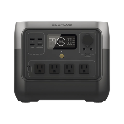 EcoFlow River 2 Pro | Estación de Energía Portátil 768Wh Litio LFP / 4 AC 800W (Max. 1600W) / 1 USB-C 100W / 3 USB -A 12W / Cargador de Coche 10A, 126W Max. / Conectividad WiFi y Bluetooth (App) / Carga Solar 220W Max. — ECOFLOW · SKU EFR620