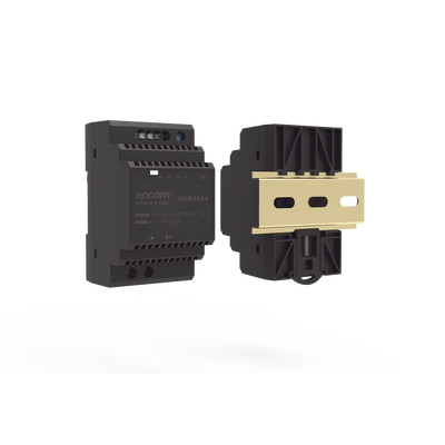 Fuente de Poder Industrial Entrada: 100-240 Vca / Salida: 24 Vcc/ 2.5 A/ 60 W/ Riel Din  — EPCOM POWERLINE · SKU HDR-6024