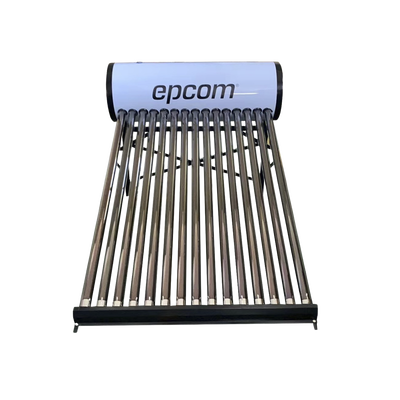 Bóiler Solar de 150L, Baja Presión con 15 Tubos de Vacío de Mayor Resistencia y Termotanque Inoxidable de Grado Alimenticio 150 L Resistentes a Granizo de Hasta 25 mm/ l, Incluye Anodo de Magnesio — EPCOM · SKU STELPWH150