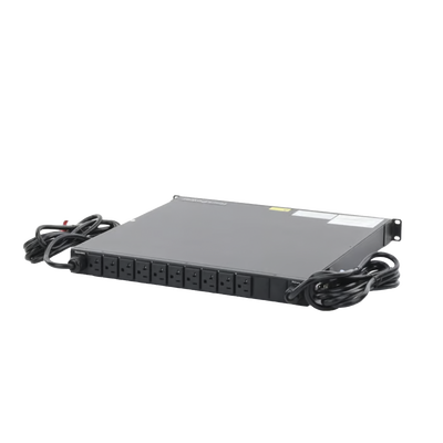 PDU Monitoreable de Transferencia Automática ATS (Fuente Redundante), Con 10 Salidas 5-15R, Enchufes de Entrada NEMA 5-15P, Instalación Horizontal de 19in, 1UR, 15 Amp, 120 Vca  — HOFFMAN · SKU NPATS11001