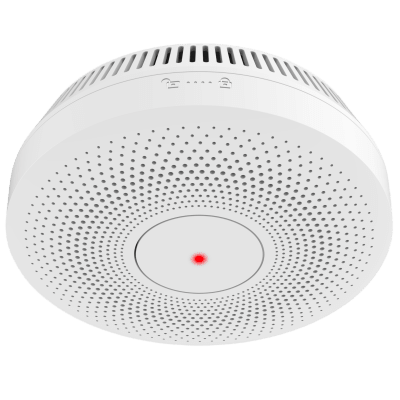 Detector de Humo Interlink / Doble Tecnología de Sensor de Luz / Alarma Auditiva 85dB / Batería de Litio 10 Años / Autoverificación/ Interconectable 30 Dispositivos — HIKVISION · SKU HF-S3E-R