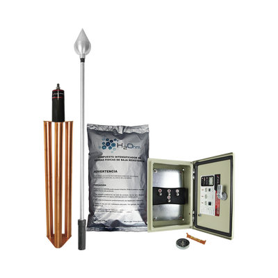 Kit de Pararrayo con Punta en Acero Inoxidable con Diámetro de Protección de 160 metros.  — TOTAL GROUND · SKU KDA-01