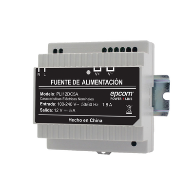 Fuente Industrial Epcom Power Line 12 Vcc 5Amperes — EPCOM POWERLINE · SKU PLI-12-DC-5A