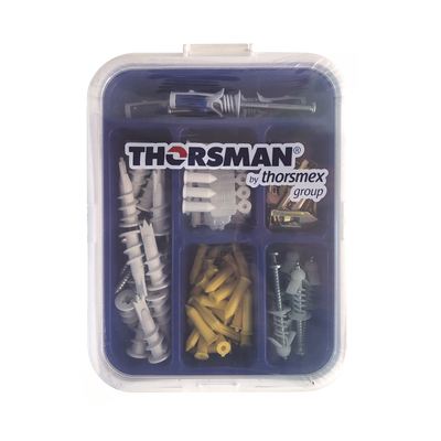 Kit para Sistemas de Fijación en Yeso, Muros Falsos, Tabique hueco, Uso en interiores  (91 piezas) — THORSMAN · SKU TH-KIT-FY