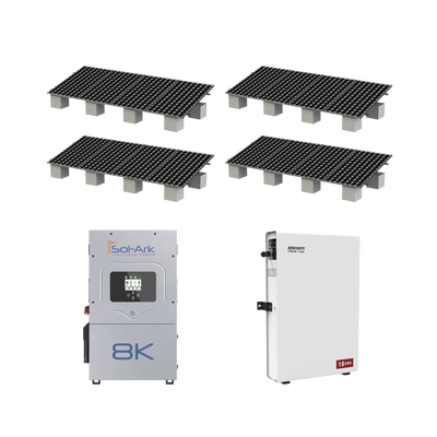 Kit Hibrido con Interconexión a la Red Eléctrica de CFE de 8 kW con Salida de 220 Vca y respaldo de 10 kWh en batería de LiFePO4 — SOL-ARK · SKU KITHYBRID8KSOL