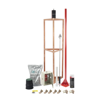 Kit Pararrayo con Accesorios para Protección de Diámetro de 300m. — TOTAL GROUND · SKU KITMASTER05V2