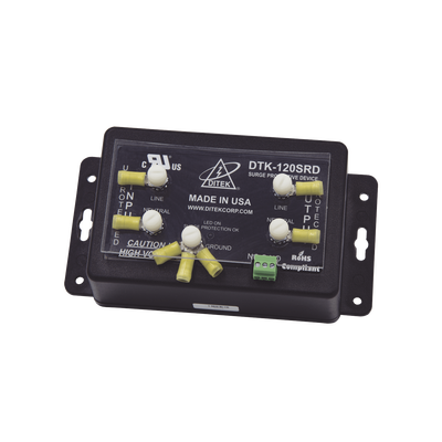 Protector 120 VCA Serie / 20 A / Contacto Seco / EMI/RFI / Paneles de Incendio y Equipo Crítico — DITEK · SKU DTK-120SRD