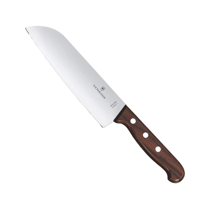 Cuchillo Santoku Wood de 17 cm, Filo con Corte Recto, Estilo Japonés — VICTORINOX · SKU 6.8500.17G