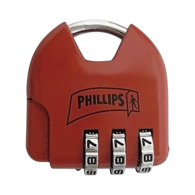Candado de Combinación Ajustable / No Requiere Llave / Color Rojo. — PHILLIPS-ASSA ABLOY · SKU MX2325