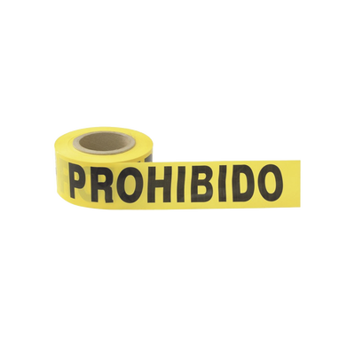 Cinta para barricada "PROHIBIDO EL PASO" de 100 m y ancho de 3". — SURTEK · SKU SYS-137299