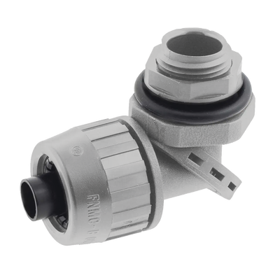 Conector Multi Posición de Nylon de 1/2" para Tubería Liquidtight Polytuff. — HUBBELL · SKU HUB-PS0509-NGY