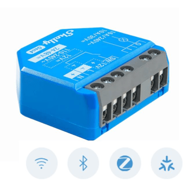 Relevador inalámbrico inteligente 16A, 110-240 V / 1  salida de contacto seco / compatible con asistente de voz Alexa, Google Home / Wifi 2.4 — SHELLY · SKU SHELLY1GEN4