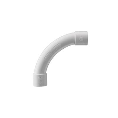 Curva de radio estrecho para tubería rígida, recomendado para cables de datos, PVC Auto-extinguible, de 40 mm  — GEWISS · SKU DX-40-140