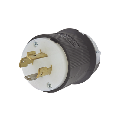 Clavija con Bloqueo de Media Vuelta Industrial 20 A 125/250 V CA / 3 Polos 4 Hilos / Nema L14-20P. — HUBBELL · SKU HUB-HBL-2411