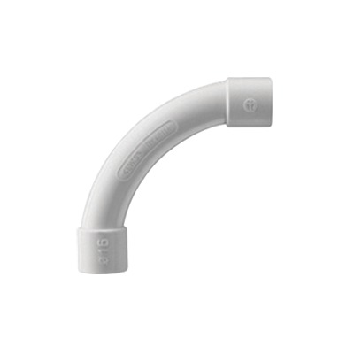 Curva de radio estrecho para tubería rígida, recomendado para cables de datos, PVC Auto-extinguible, de 50 mm  — GEWISS · SKU DX-40-150
