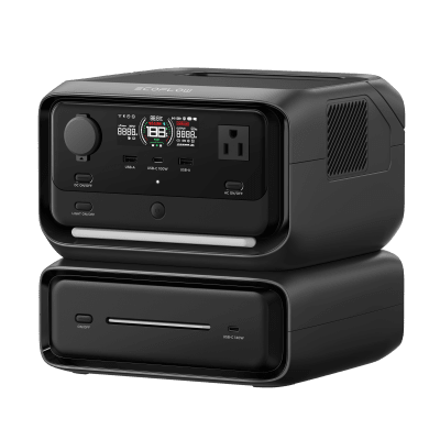 EcoFlow River 3 Plus | Estación de Energía Portátil 572Wh Litio LFP / 4 AC 800W (Max. 1600W) / 1 USB-C 100W / 3 USB -A 12W / Cargador de Coche 10A, 126W Max. / Conectividad WiFi y Bluetooth (App) / Carga Solar 220W Max. — ECOFLOW · SKU EFR3MAX