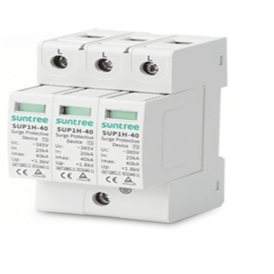 Supresor de Picos Transitorios de Voltaje, Diseñado Para Sistemas Fotovoltaicos, Uso en Corriente Alterna 220 Vca ,3 Polos. — SUNTREE · SKU SUP1H40/220VAC/3P
