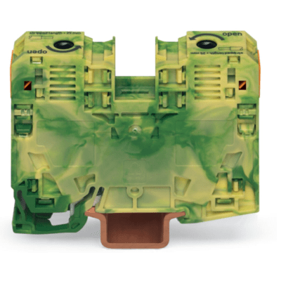 Borna de Tierra, 2 Conductores 35 mm², POWER CAGE CLAMP, Poliamida PA66, Montaje Carril DIN 35x15, Verde-Amarillo, Aplicaciones Ferroviarias y Marinas — WAGO · SKU 285-137