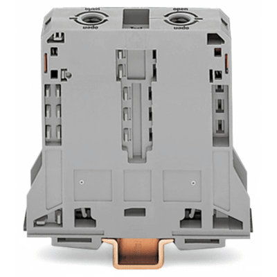 Borna de Paso para Corrientes Elevadas, 95 mm², POWER CAGE CLAMP, 2 Puntos de Conexión, 232 A, 1000 V, Montaje Carril DIN 35x15, Gris — WAGO · SKU 285-195
