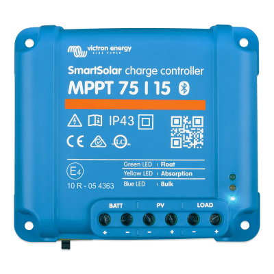 SmartSolar MPPT 75/15 / Controlador de Carga Solar MPPT 15A / 12/24 Vcc en baterías / IP43 — VICTRON ENERGY · SKU SSMPPT75/15