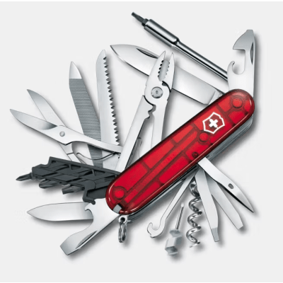 Navaja Multifunción Cyber Tool L / 39 Herramientas Profesionales / Para Técnicos Digitales / Llave Tuercas Tecnológica / Dados Hexagonales D-SUB / Set Bits Phillips-Torx-Hex / ABS-Cellidor Rojo / Fabricación Suiza — VICTORINOX · SKU 1.7775.T