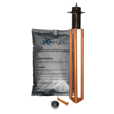 Electrodo para corriente máxima de 30 Amp. con Filtro y Compuesto H2Ohm. — TOTAL GROUND · SKU TG-30AB