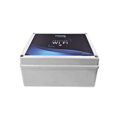 Modulo WIFI LITE con gabinete para uso en Energizadores YONUSA / Aplicación sin costo / Botón de Pánico/ 1 Salida Propósito General · SKU TARJET-WIFI-LITE