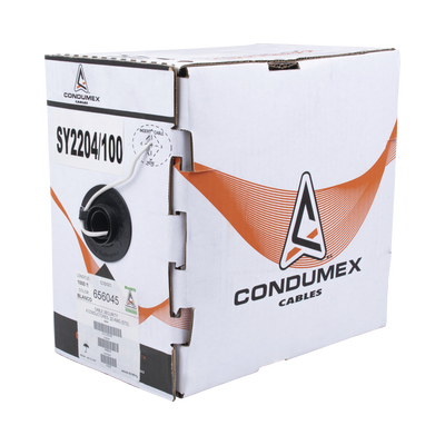 Bobina de 305 Metros (1000 Pies) / Cable de Cobre / 4 x 22 AWG / Tipo Alarmas UL / Para Interior / Color Blanco / Para Aplicaciones de Alarmas de Intrusión / Interfonos / TV Porteros / y Multi-Propósito / Hecho en México — CONDUMEX · SKU SY-22-04/1000
