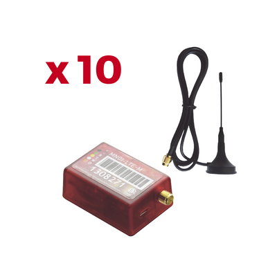 KIt de 10 Comunicadores de Alarma MN01LTEM con Antena 4GLTEM and 5G / Incluyen 2 Años de Cobertura / Aplicación Gratuita / Cero Configuración / Compatible Honeywell/DSC/CROW/PIMA — M2M SERVICES · SKU KIT10MN01