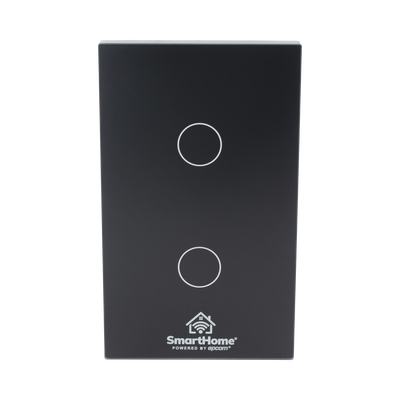 (Wifi) Apagador switch inalámbrico WIFI, control de 2 regresos de carga, 110V — SMARTHOME BY EPCOM · SKU SHS412W