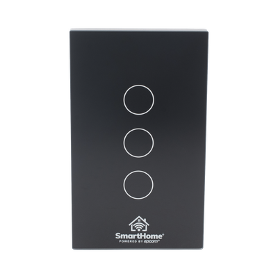 (Wifi) Apagador switch inalámbrico WIFI, control de 3 regresos de carga, 110V — SMARTHOME BY EPCOM · SKU SHS413W